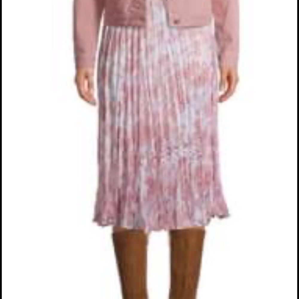 NWT. Women's Plus Size Pink Midi Crinkle Skirt.